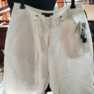 White walking shorts